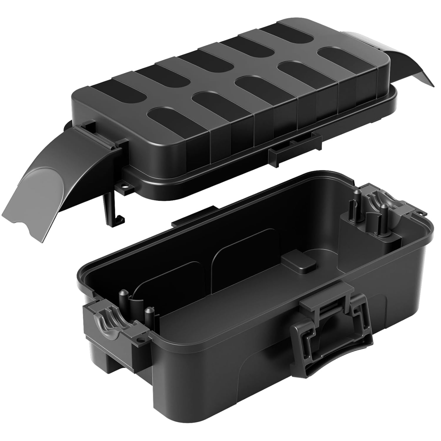 RESTMO Outdoor Electrical Box Waterproof with Detachable Covers, IP55 Waterproof Extension Cover for Plug, Halloween or Christmas Holiday Decorations,Weatherproof Connection Box, Black