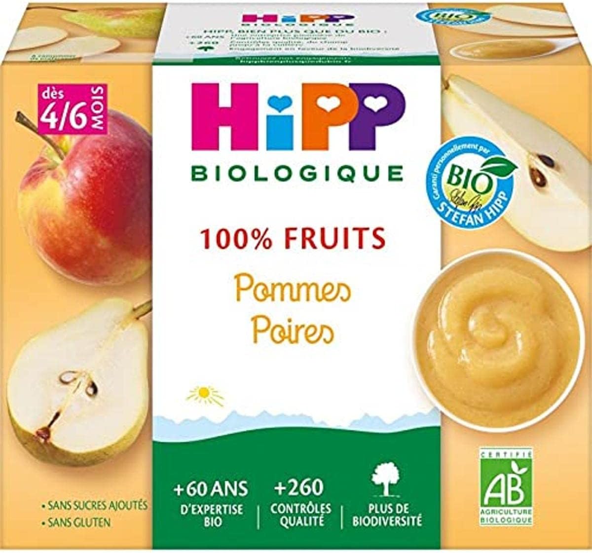 Hipp Coupelles Pommes Poires 4 x 100g