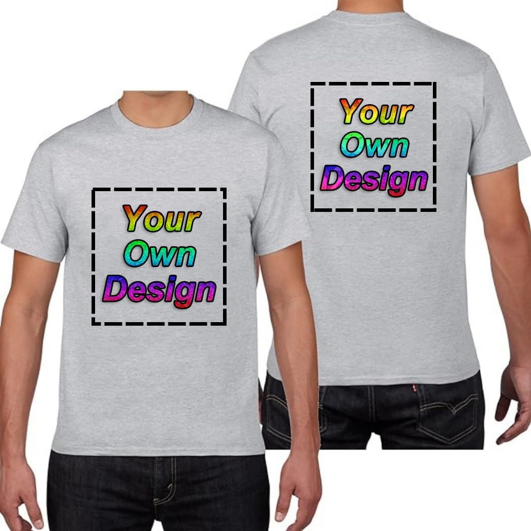 HWFOI Customizable T-Shirt Personalised Workwear Logo Tshirt Company Professional Printed T Shirts with Any Text T Shirts Create Your Own Custom Personalised T Shirt Any Photo Any Text Approx
