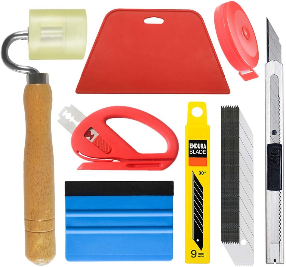 tiptopcarbon Wallpaper Tool Kit with Felt Squeegee Seam Roller for Wallpaper Contact Paper Adhesive Vinyl
