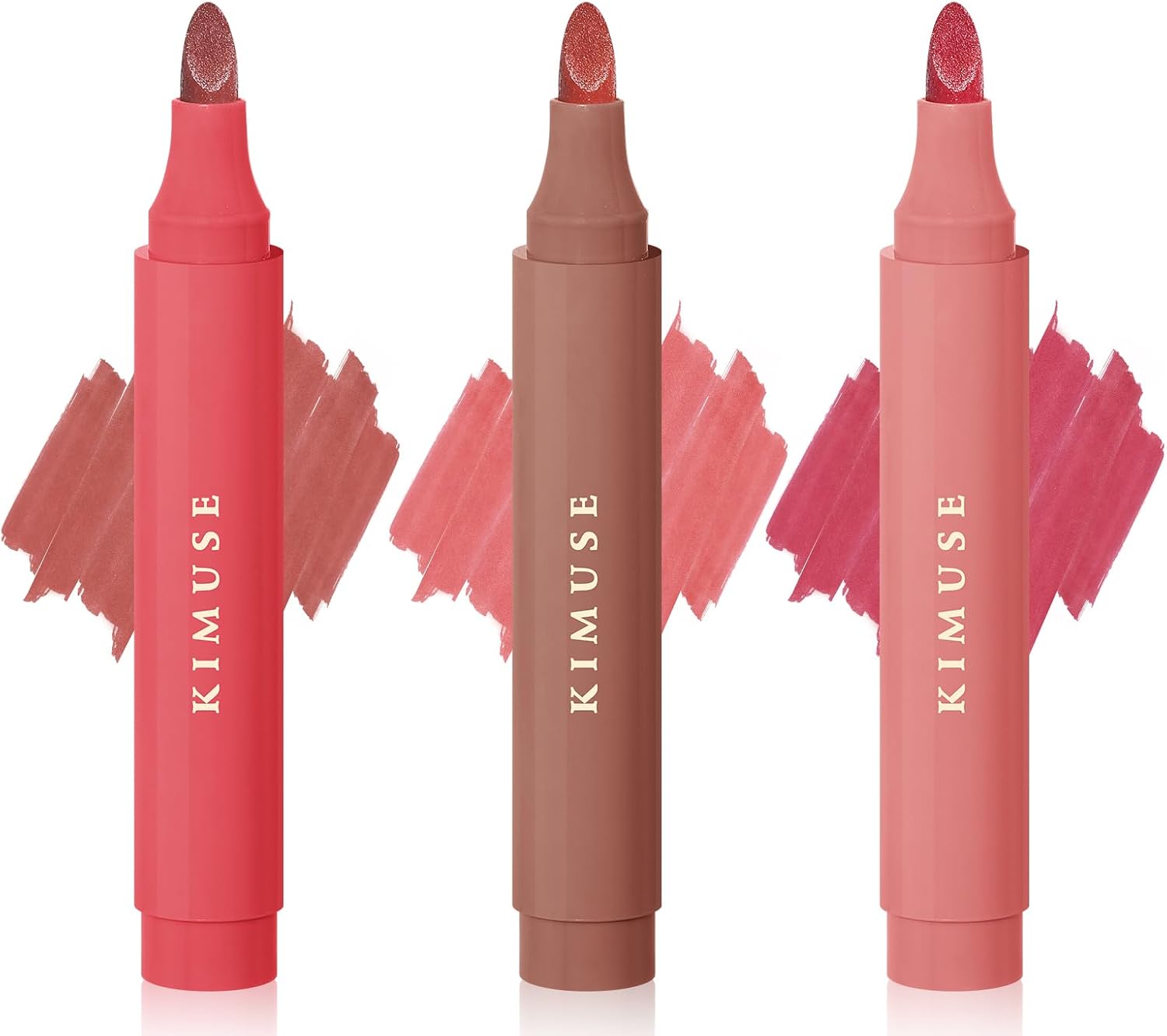 KIMUSE Lip Stain Tip Marker Set, Long Lasting Waterproof Smudgeproof Lip Liner Stain, Matte Natural Finish, All Day Wear Lip Color