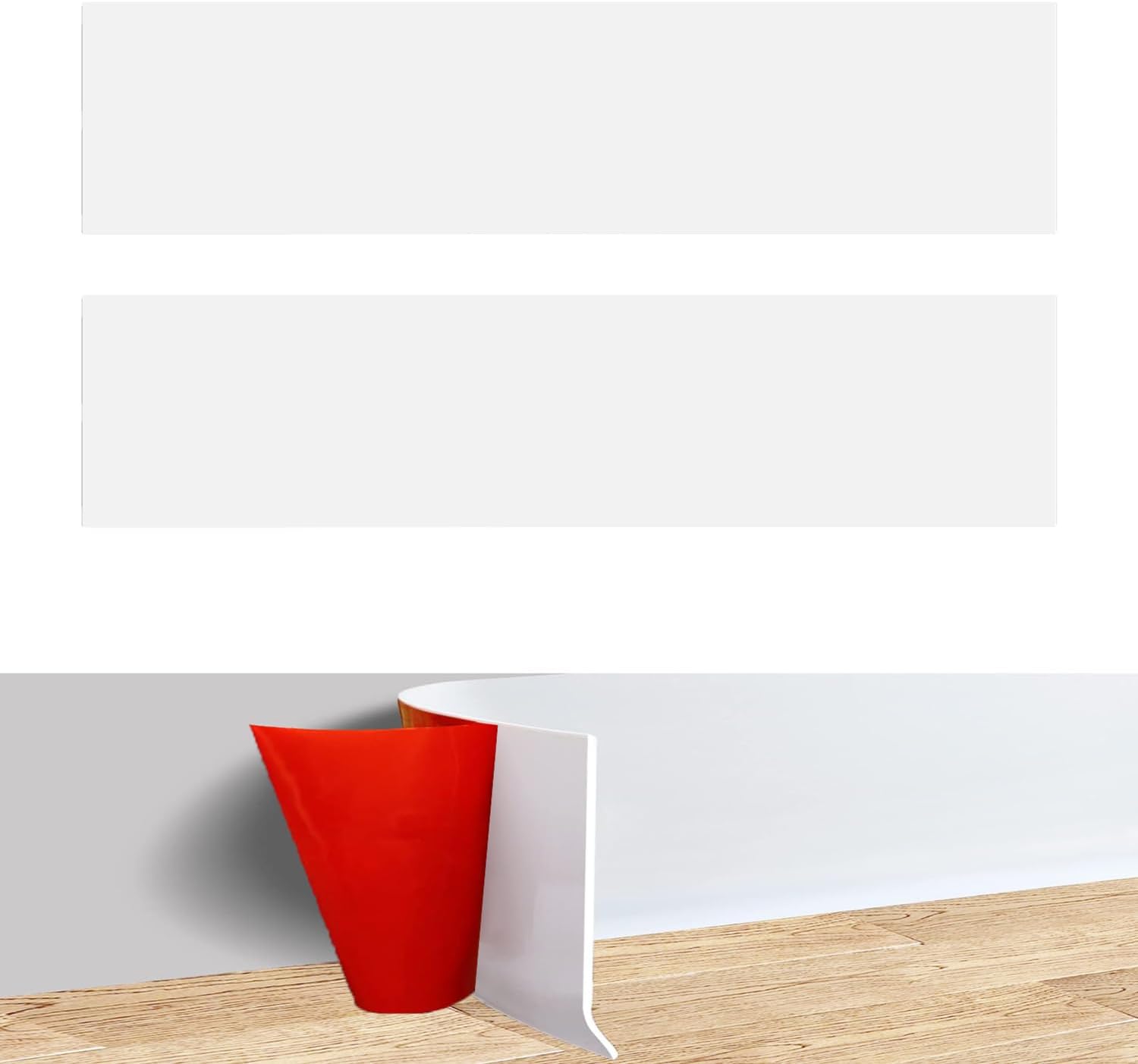 Silicone Door Kick Plate 28 inches, Self Adhesive Flexible Rubber Tape Stick On Scratches Protector Plates, Suitable for 24"-28" Doors, 6"x 28" White