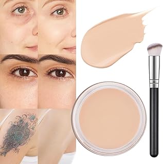 Kaely Pot Concealer Full Coverage Set,under Eye Brightener Concealer for Conceals Dark Circles,Waterproof Foundation Face Makeup Brush Kit,Color Correcting Concealer,Eye Ring corrector de ojeras 02
