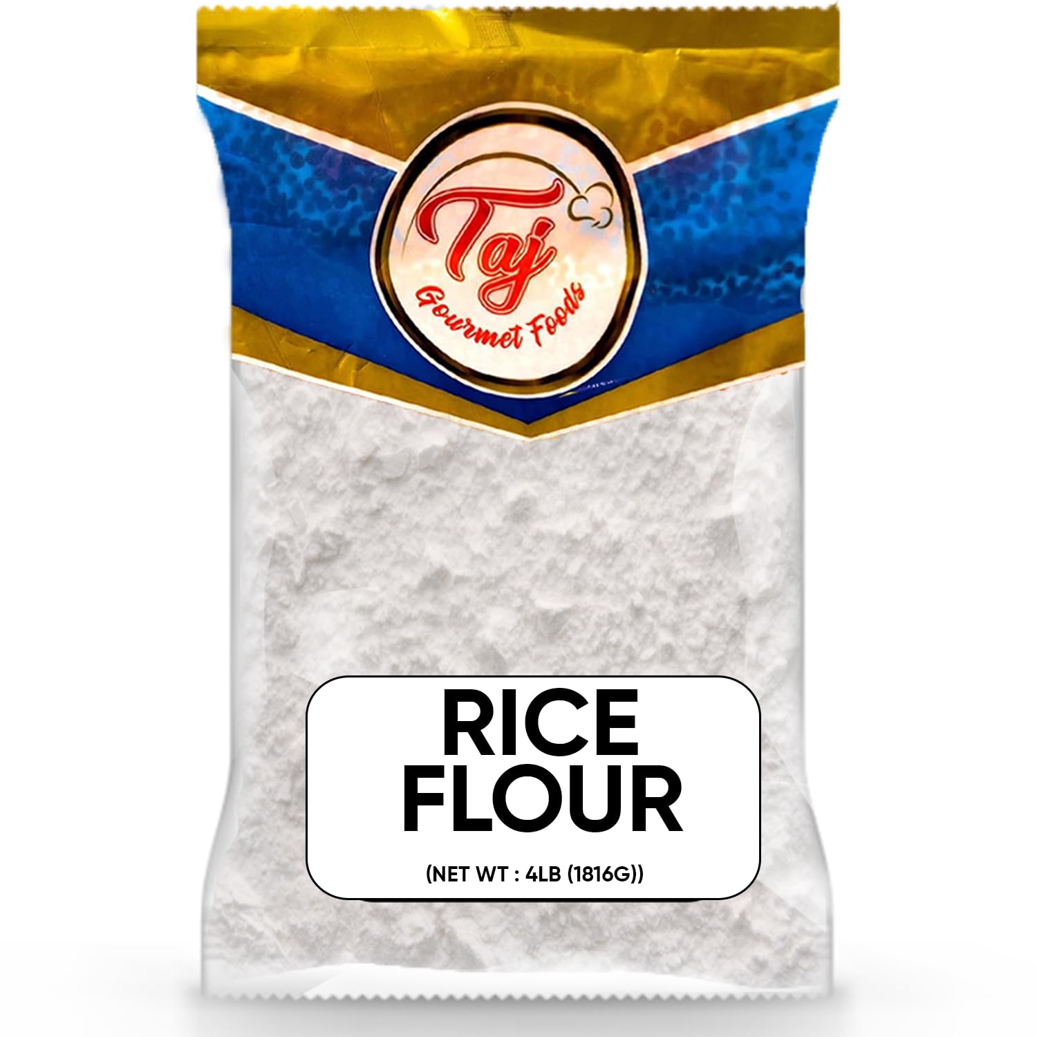 TAJ White Rice Flour, (Perfect Appams, noodles, pancakes, etc.), 4lbs
