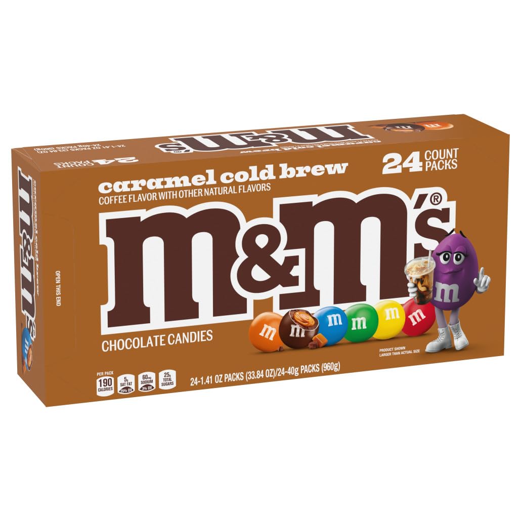 M&M'S Caramel Cold Brew Chocolate Candy, 33.82 Oz, 24 Ct Bulk Box
