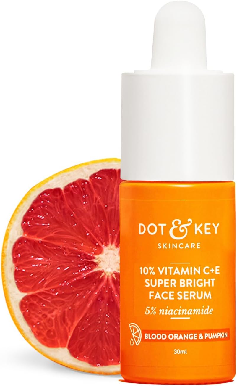 Dot & Key 10% Vitamin C + E, 5% Niacinamide Serum | Vitamin C Serum For Glowing Skin | Fades Dark Spots | Vit C with Blood Orange & Pumpkin | For Uneven & Dull Skin | For All Skin Types | 30ml