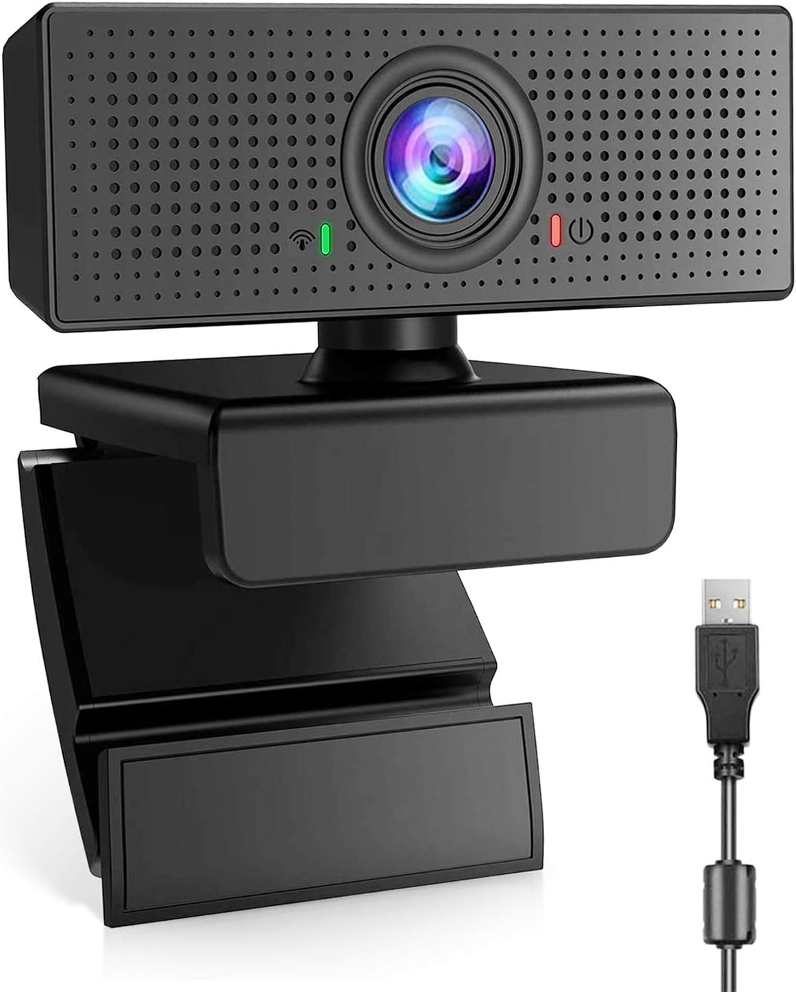 Webcam with Microphone HD 1080P Web Cam Mic for Laptop PC Mac Computer Camera USB Desktop Video Streaming Noise-Cancelling Gaming Skype Facetime YouTube Zoom Network Multi-System Compatible