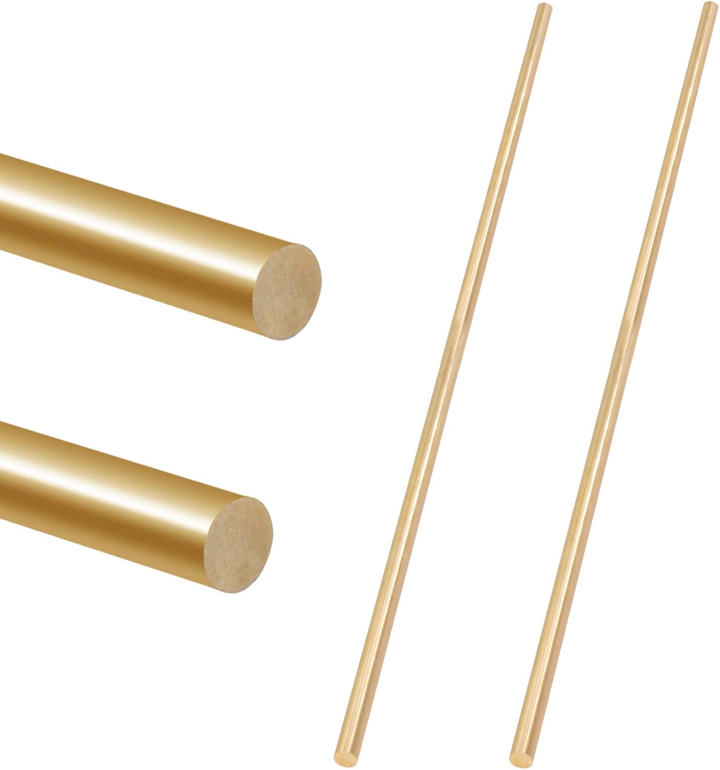 Glarks 2Pcs 5mm x 356mm Brass Straight Solid Round Rod Lathe Bar Stock for DIY RC Model Car, RC Helicopter Airplane, Model Ship (5mmx356)