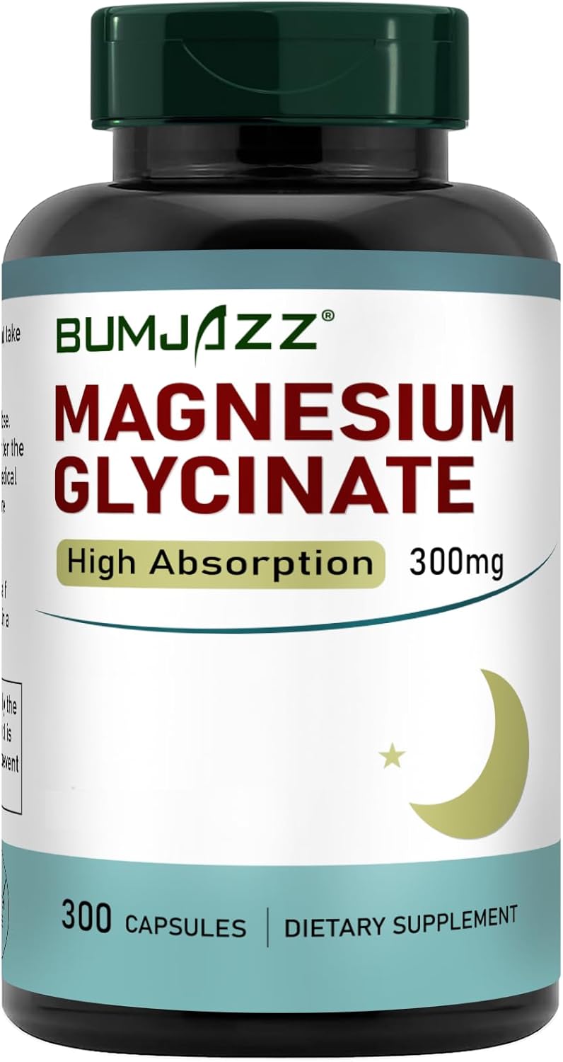 Magnesium Glycinate Supplement - Magnesium Supplement Magnesium Glycinate 300mg - 100% Chelated for High Absorption Vegan Essential Mineral Supplement 300 Capsules
