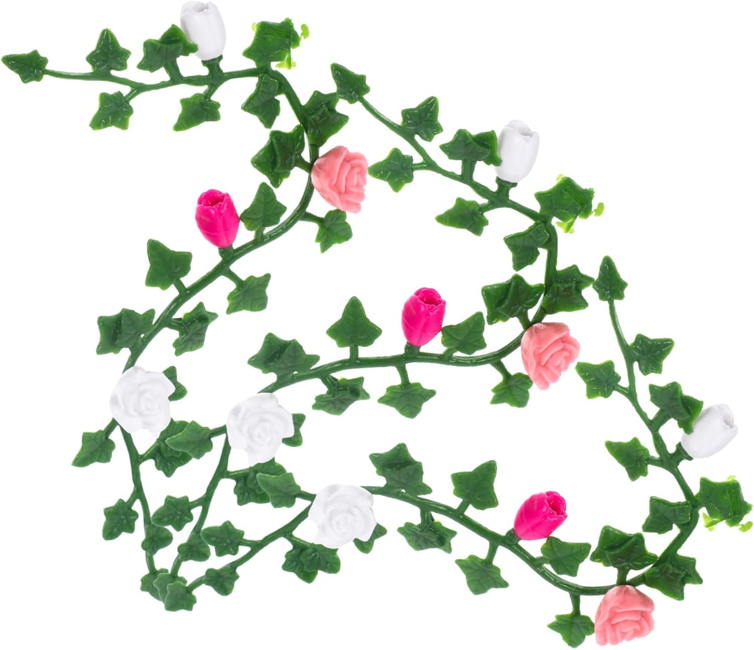 ibasenice 3PCS Miniature Flower Vine Model Artificial Hanging Plant Mini Fake Rose Vine for Dollhouse Garden DIY Scene Decoration Ornaments