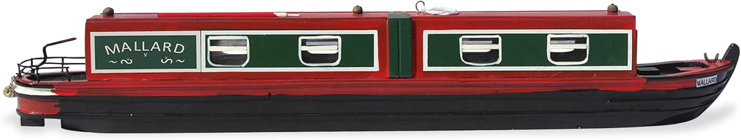 Detailed 20 cm long WOODEN MALLARD MODEL CANAL NARROWBOAT BARGE MODEL | canal boat gifts | narrowboat gifts | Fully assembled model canal boat | Ragdoll | Holiday cruiser | Suitable for OO Gauge