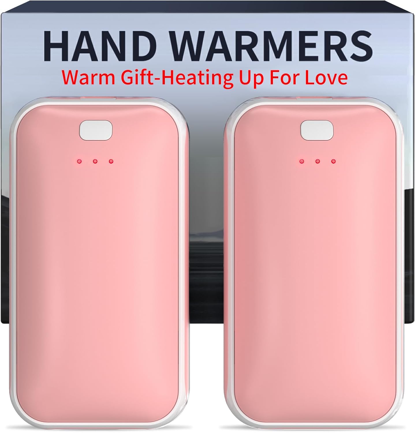 Hand Warmers Rechargeable, 2 Pack 4000mAh Electric Handwarmer, Portable Pocket Heater Handwarmers, Gifts for Men, Women, Christmas, Outdoor, Indoor, Golf, Camping, Hunting Accessories