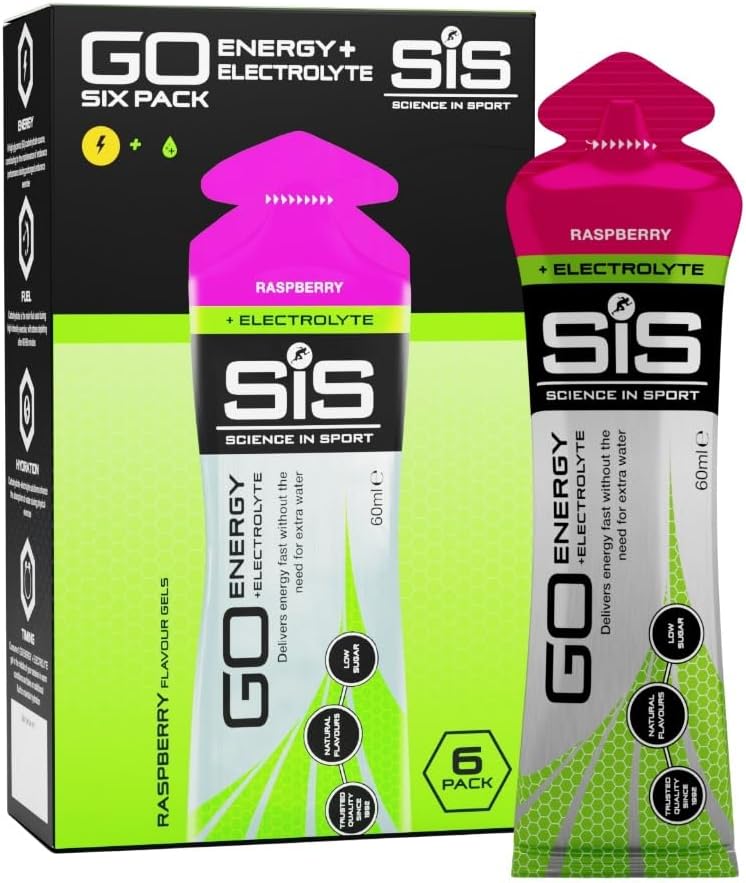 Science in Sport Go Isotonic Energy Gel with Electrolyte, Gels for Running/Cycling, Rasberry, 60 ml (6 Pack)