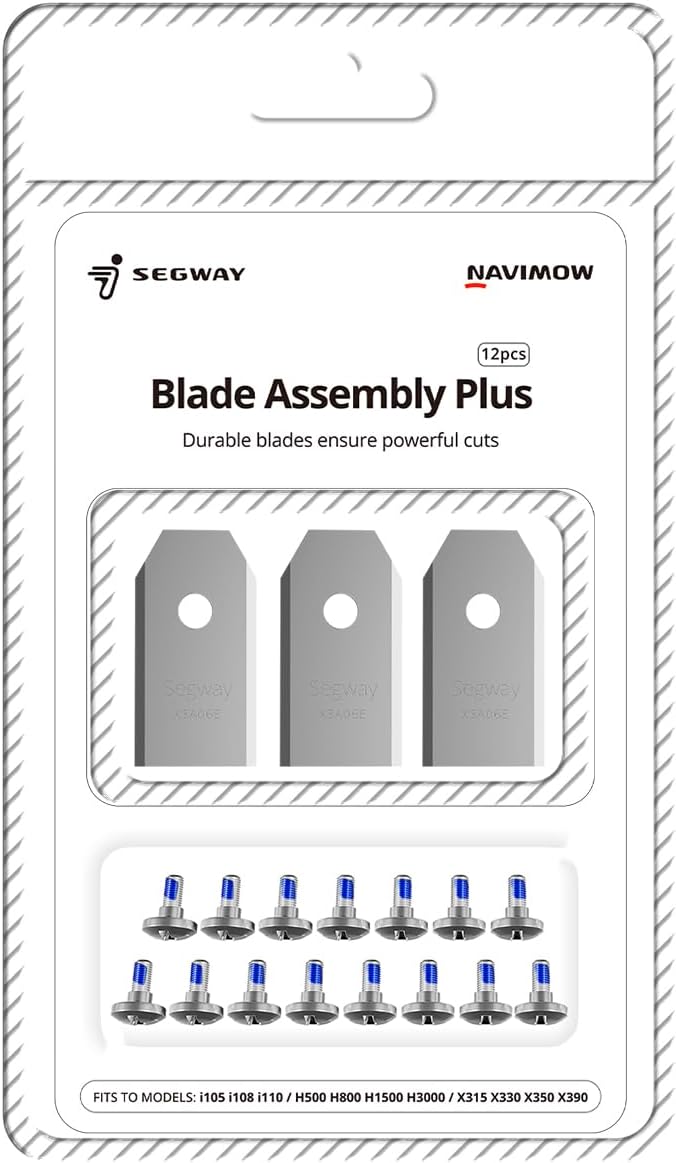 Segway Navimow Blade Assembly Plus for Navimow X3 Series, H800N-VF, H1500N-VF, H3000N-VF, i105N, i110N (12 pcs)
