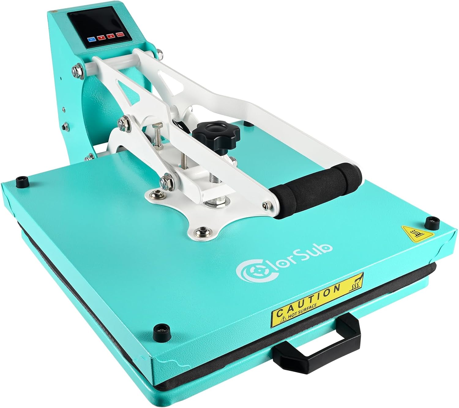 ColorSub Heat Press Machine for T-Shirt 15x15, Digital Industrial Quality Heat Press Machine Clamshell Transfer Sublimation Print Press Machine Teal