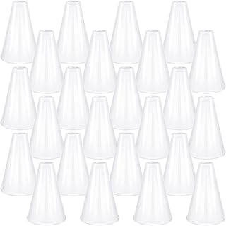Deekin 24 Pieces White Cheer Megaphone Party Accessory Cheer Plastic Megaphone Cheerleading Megaphone Director Prop Noisemaker Toys for Party Favors Sports Match Game Outdoor Activities