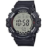 Casio Illuminator AE1500WH Series | 10-Year Battery | LED Backlight | 5-Alarms | 1/100 Sec Stopwatch | Men's Digital Watch