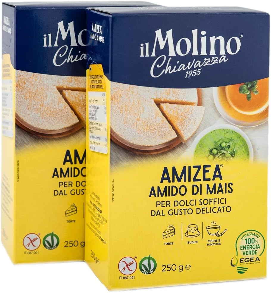 Pure Corn Starch 500g (250g, Pack of 2) π½ Made in Italy | GMO Free | Gluten Free | Great for Baking π½ by Molino Chiavazza