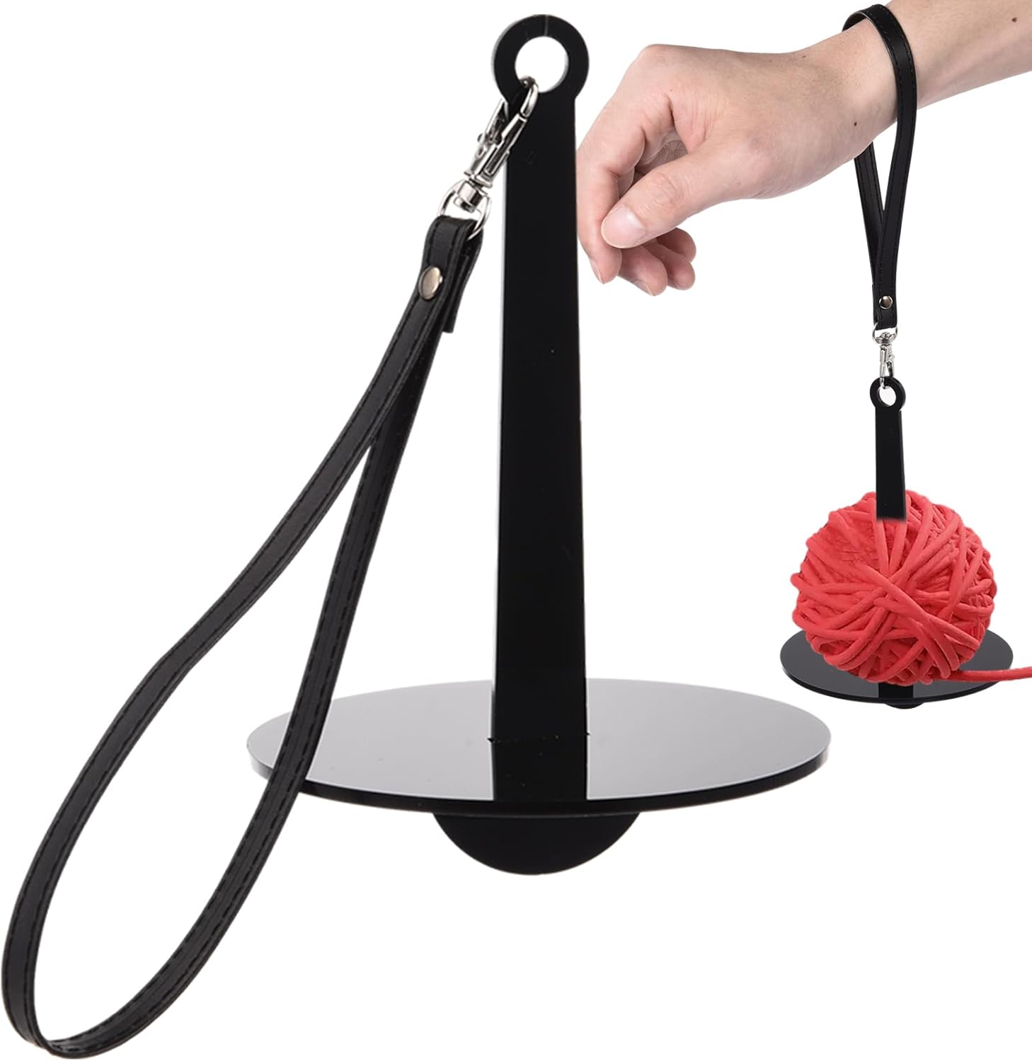 Murman Yarn Holder Wrist, Wool Unwinder Made of Acrylic, Portable Yarn Ball Holder Wrist Wool Ball Holder, Yarn Holder with Wrist Loop - Prevents Yarn Tangling and Misalignment