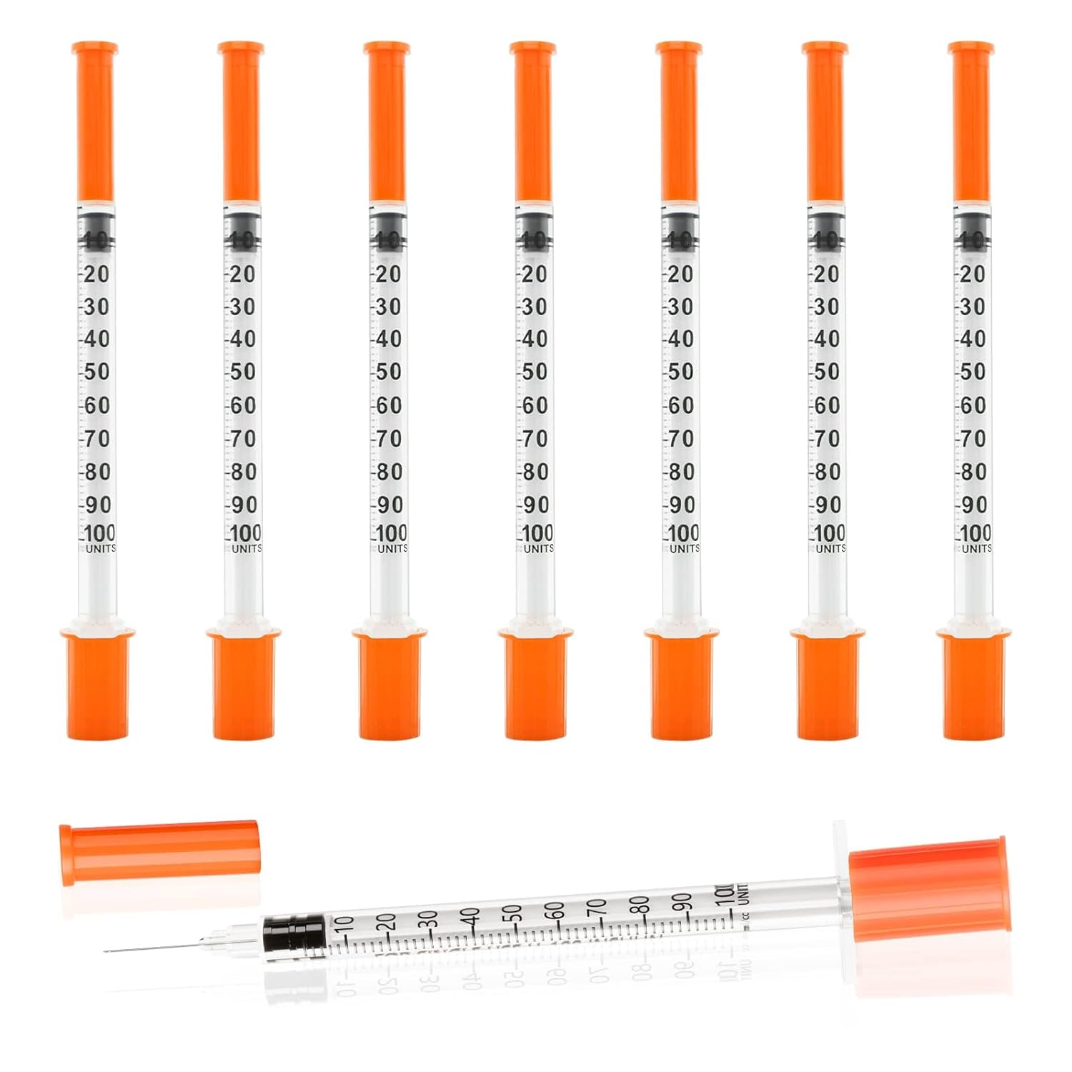 U-100 Syringes 30G 1ml/cc 5/16" (8mm) Dispensing Tools，Individually Wrapped,Pack of 100