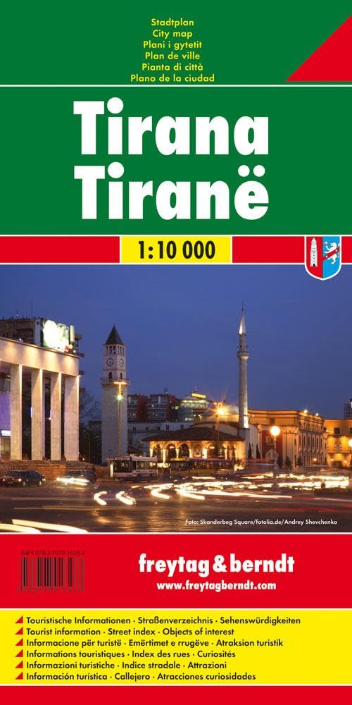 Tirana, City Plan 1:10.000: Stadskaart 1:10 000