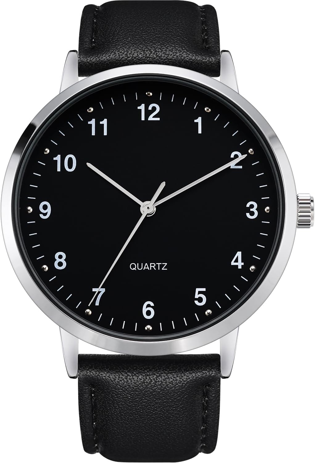 NUOVO Men's Watch Classic Leather Strap Modern Classic Quartz Watch Easy to Read Men's Business Casual Minimalist Watch
