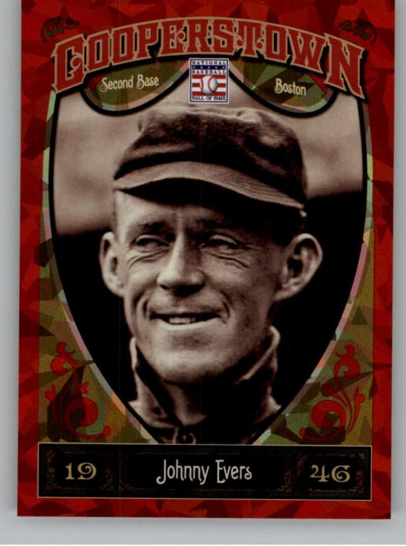 2013 Panini Cooperstown Red Crystal Shard Parallel #9 Johnny Evers SER/399 Boston Braves Baseball Trading Card in Raw (NM or Better) Condition