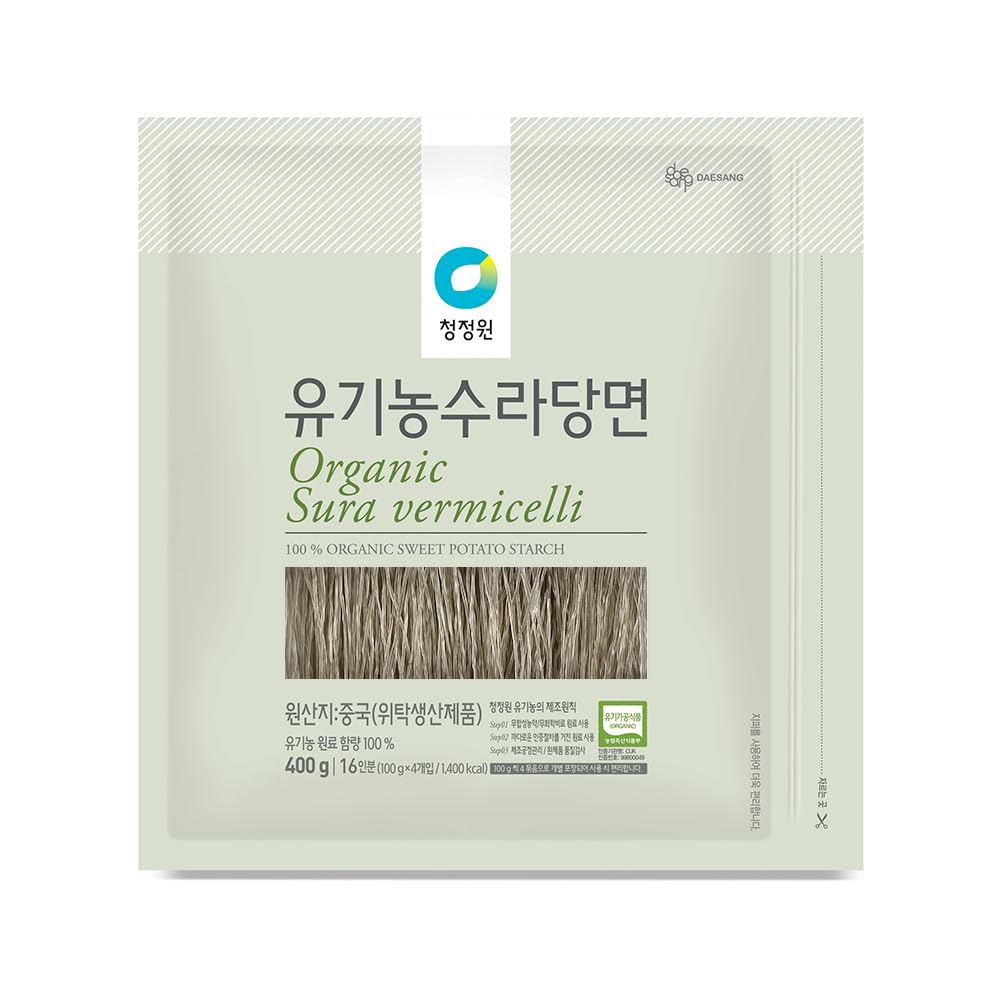 Chung Jung One Organic Sura vermicelli Sweet Potato Glass Noodle 14.10 oz(Pack of 1)