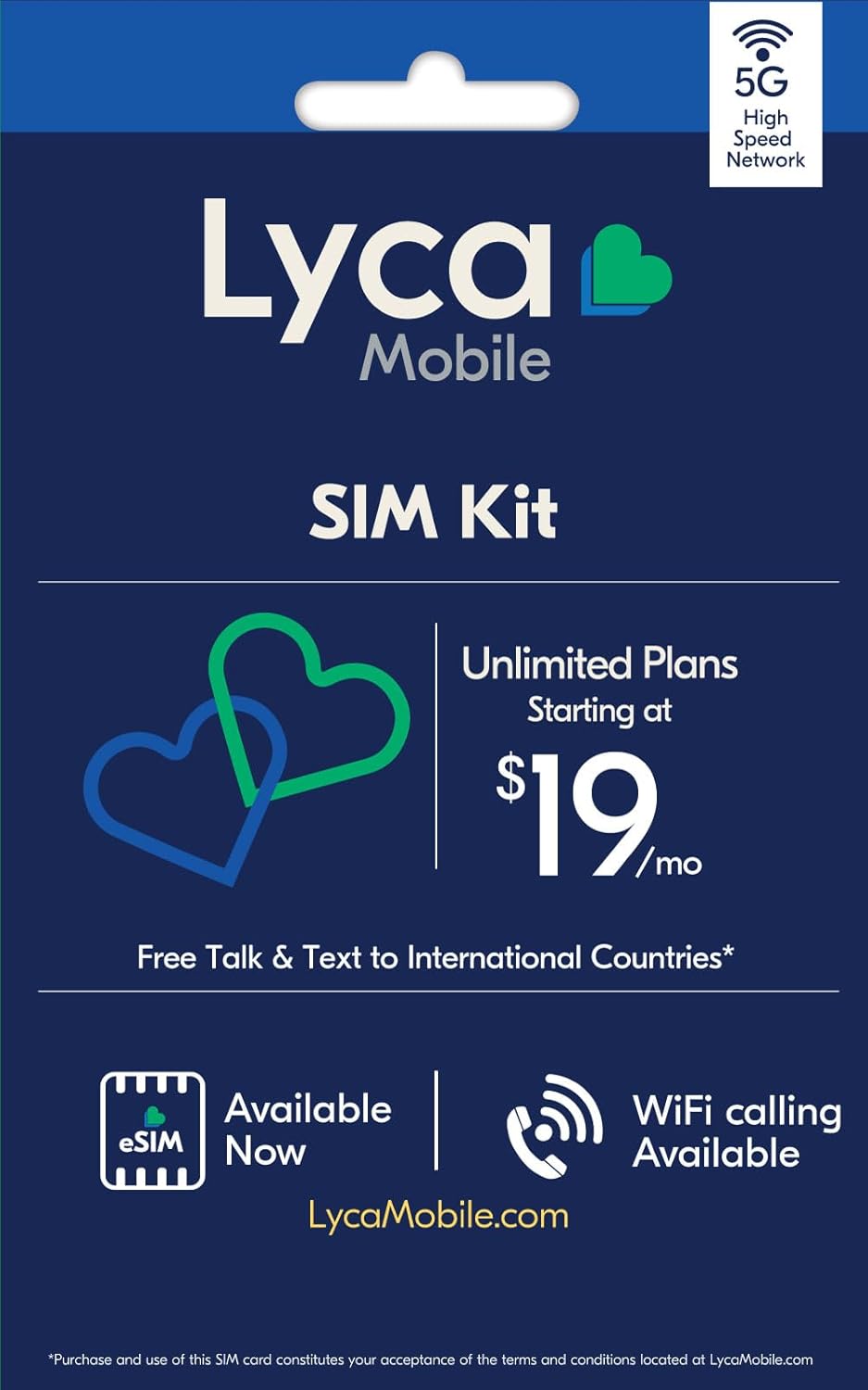 Lyca Mobile USA 5G/4G Prepaid SIM Card Kit | Unlimited Data, Talk, & Text to 100 Countries | Choose From Plans Starting at $19/mo.