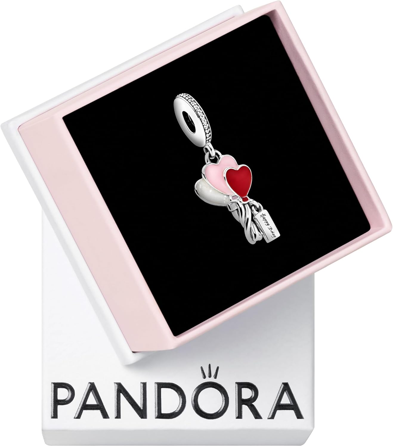PANDORA Happy Bday Balloon Dangle Charm - Bracelet Charm for PANDORA Moments Bracelets - Gift for Her - Sterling Silver & Enamel - Jewelry for Women with Gift Box