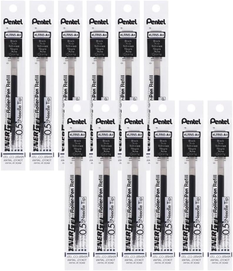 Pentel 0.5mm Energel Refill - Black, LRN5-A, 12 piece