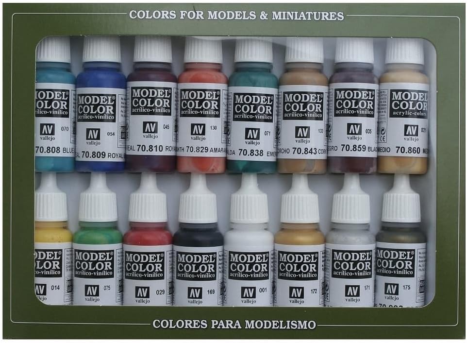 Vallejo - Model Color Medieval Colors Set | Modeling Acrylic Paints | 16 Bottles x 18 ml (0.60 fl.oz.)