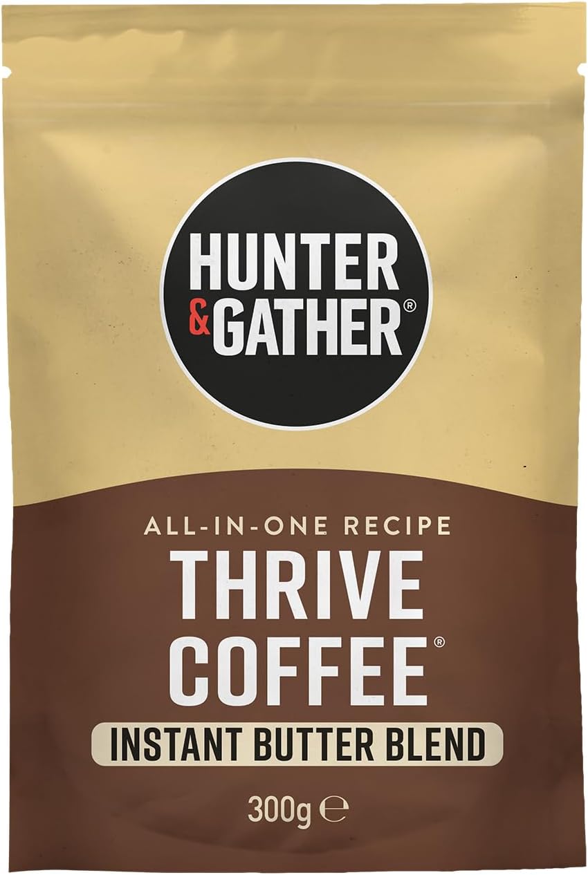 Hunter & Gather Grass-Fed Thrive Coffee 300g All-In-One Bulletproof Keto Coffee Recipe | Organic MCT, Butter, Arabica; Mycotoxin-Free