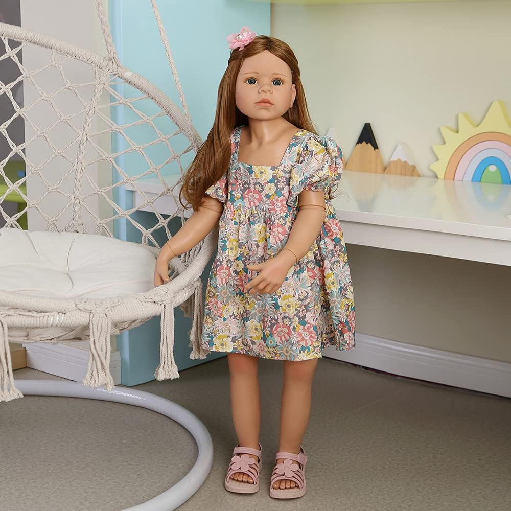 yuela 98CM real baby Original Masterpiece Doll toddler princess baby girl 3-4years old dress model ball jointed full body