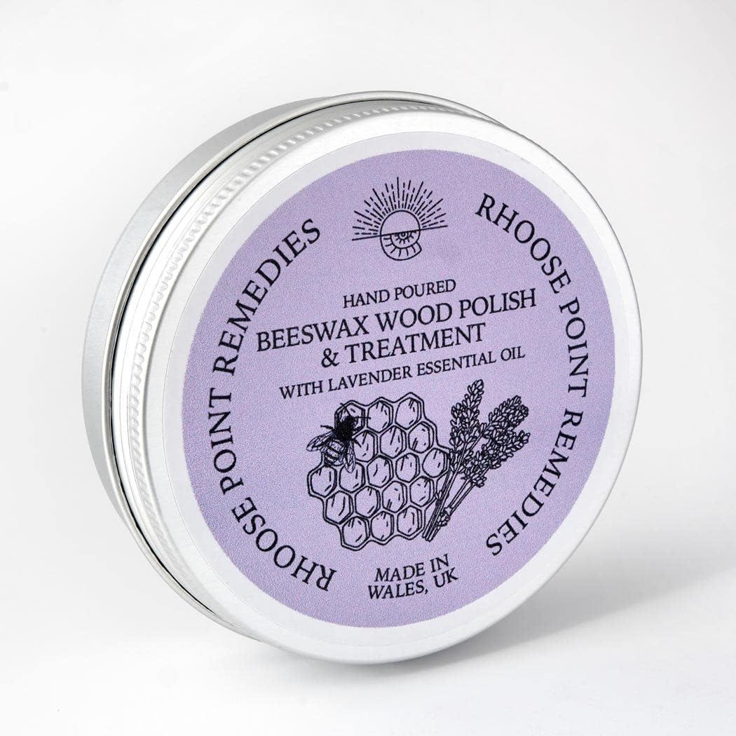 Beeswax Wood Polish with Lavender Essential Oil - 100ml - Natural Wood Wax, Enhances the Natural Beauty of All Types of Wood, Cleans, Seals & Protects for a Perfect Finish