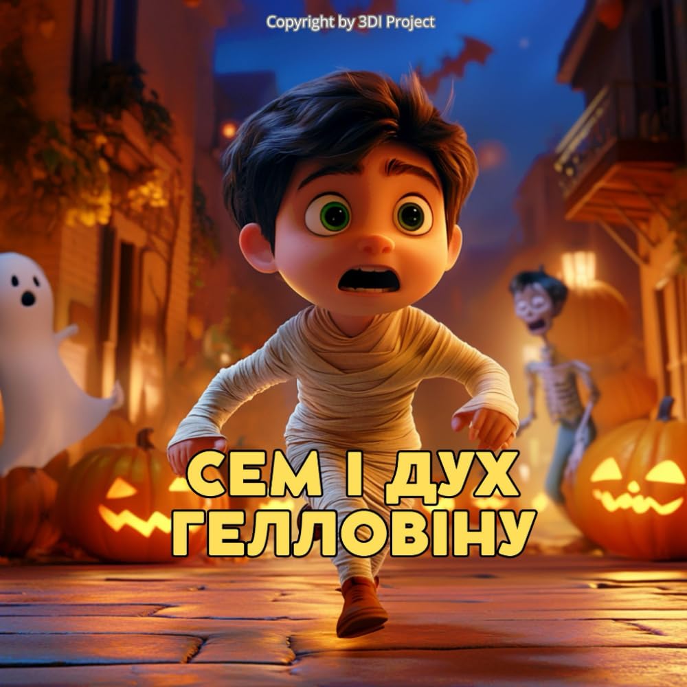 Сем і дух Гелловіну. Ілюстрована книга для дітей 3-7 років. (Пригоди Сема по всьому світу) (Ukrainian Edition)