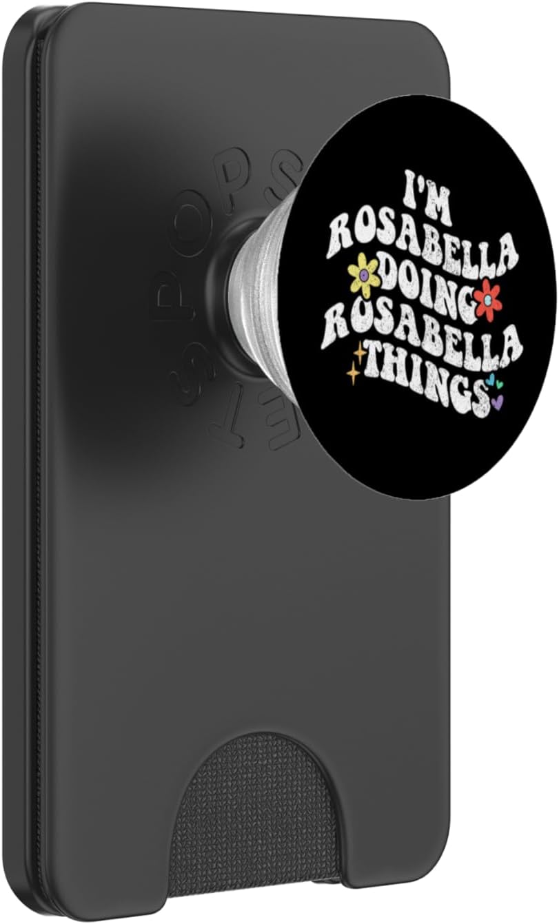 Retro Groovy Im ROSABELLA Doing ROSABELLA Things Funny PopSockets PopWallet for MagSafe