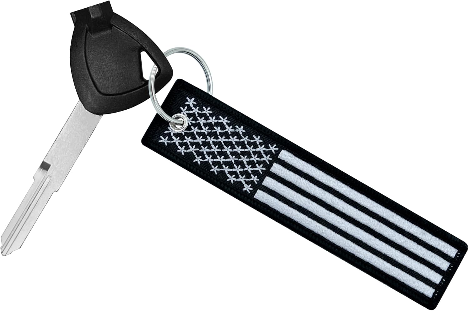 Premium Motorcycle Keychain - Durable Embroidered Flag Key Tag for Riders of Cars, ATV, Dirt Bikes & More