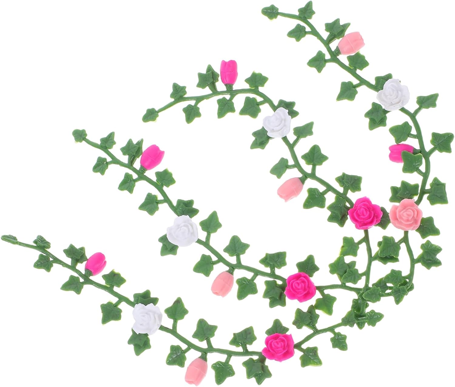 HANABASS Miniature Rose Vine Model Artificial Flower Vines for Dollhouse Garden Decoration Aesthetic Scenery Props Detailed Design for Miniature Gardens and Floral Arrangements