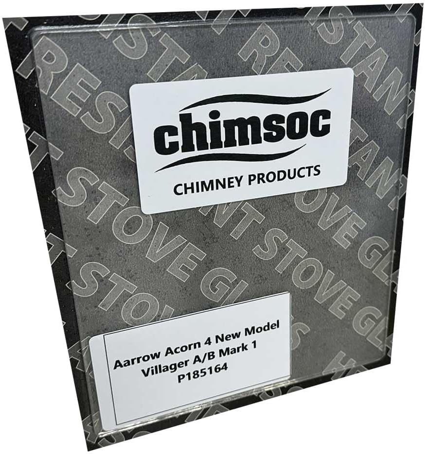 Chimsoc Replacement Stove Glass - Villager A/B Mark 1 / Bayswater/Berkley/Bromley/Cotswold/Flatmate/Heron/Huntsman/Kitchener (185mm x 164mm Rectangular)