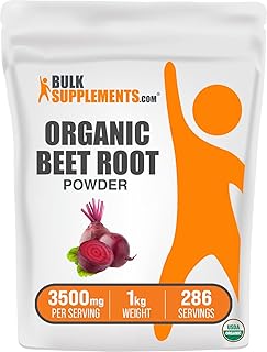 BulkSupplements.com Organic Beet Root Powder - Beet Powder Organic, Beetroot Supplement - Superfood Supplement, Vegan & Gluten Free - 3500mg per Serving, 1kg (2.2 lbs) (Pack of 1)