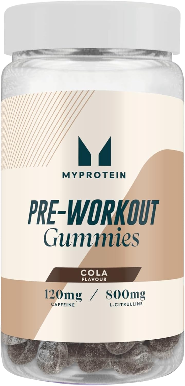 Myprotein Pre-Workout Gummies – Cola Flavour – Energy-Boosting Caffeine Gummies with L-Citrulline, Taurine, and B Vitamins – Fast-Acting & Convenient Pre-Workout Supplement