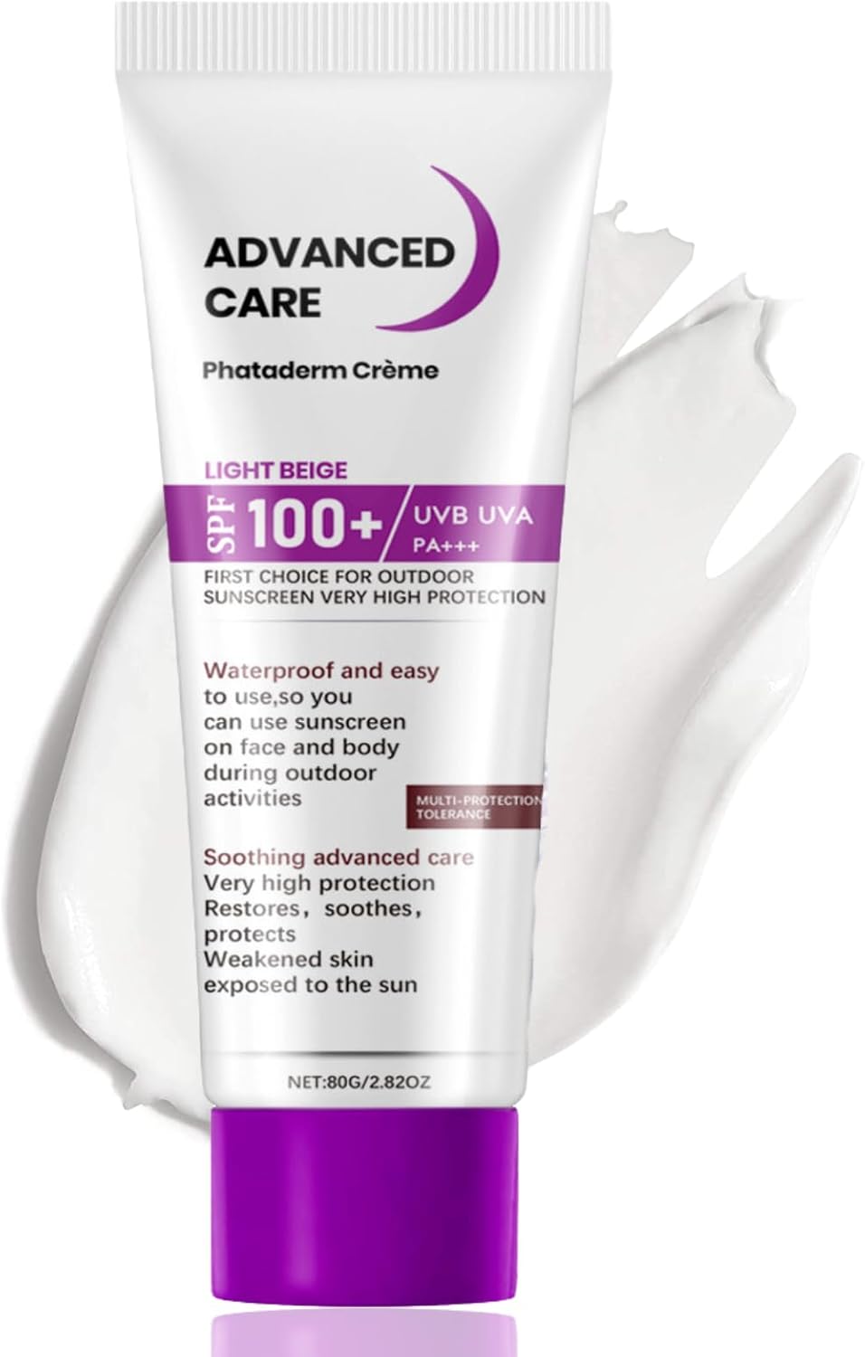 Sun Cream Spf 100 - Spf 100 Sunscreen - Uvb/Uva High Protection Spf 100 Face Moisturiser - Factor 100 Sun Screen Prevent Sunburn - Spf 100 Waterproof Moisturiser Soothing Skin 80g