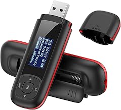 AGPTEK U3 USB Stick Mp3 Player, 8GB Music Player Supports Replaceable AAA Battery, Recording, FM Radio, Expandable Up to 128GB, Black