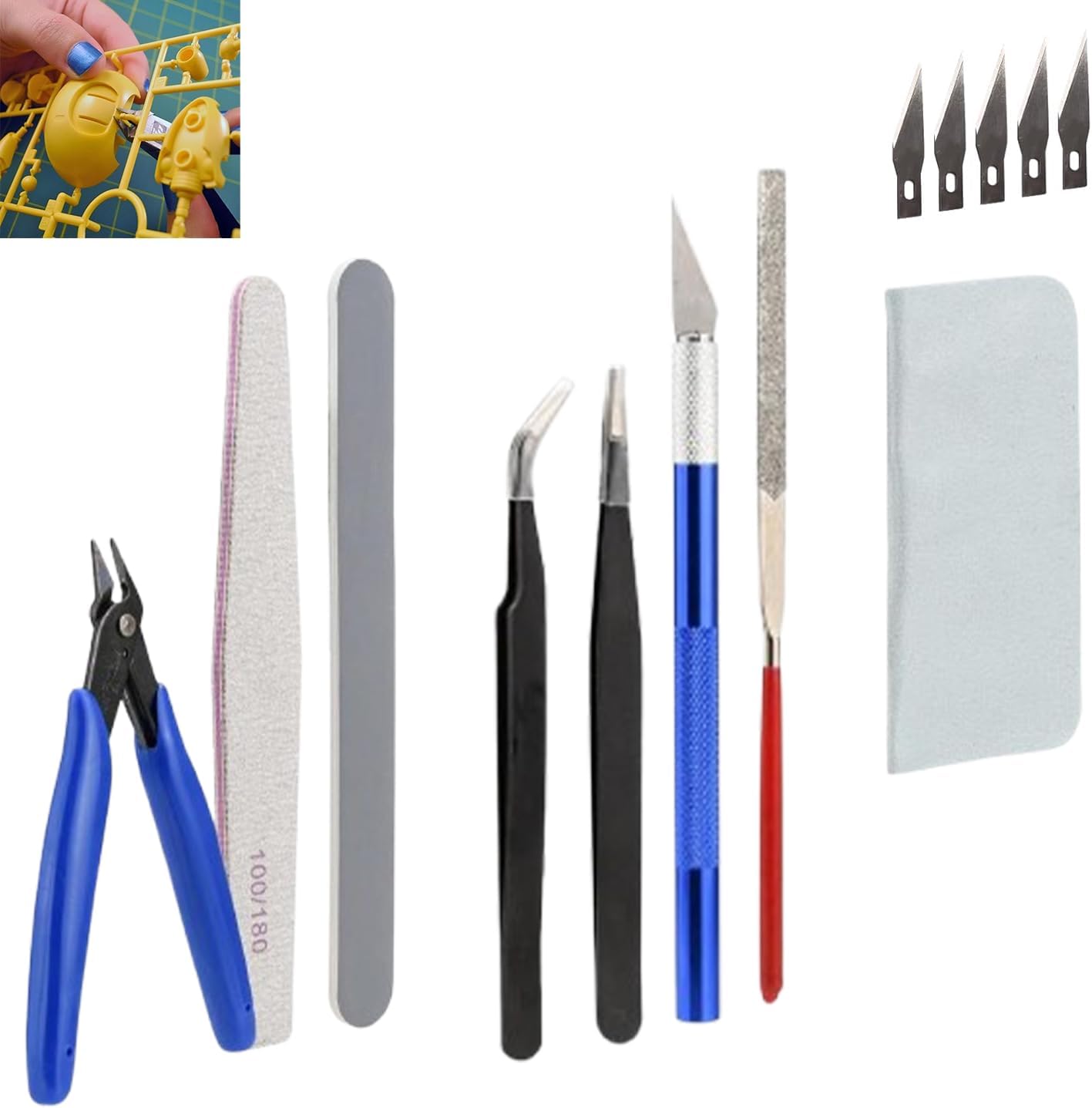 Model Making Tools Kit for Plastic Model Kits, 14PCS Model Tools Kit Basic Tools Craft Set Hobby Building Tools Kit for Gundam Car Model Building Repairing and Fixing
