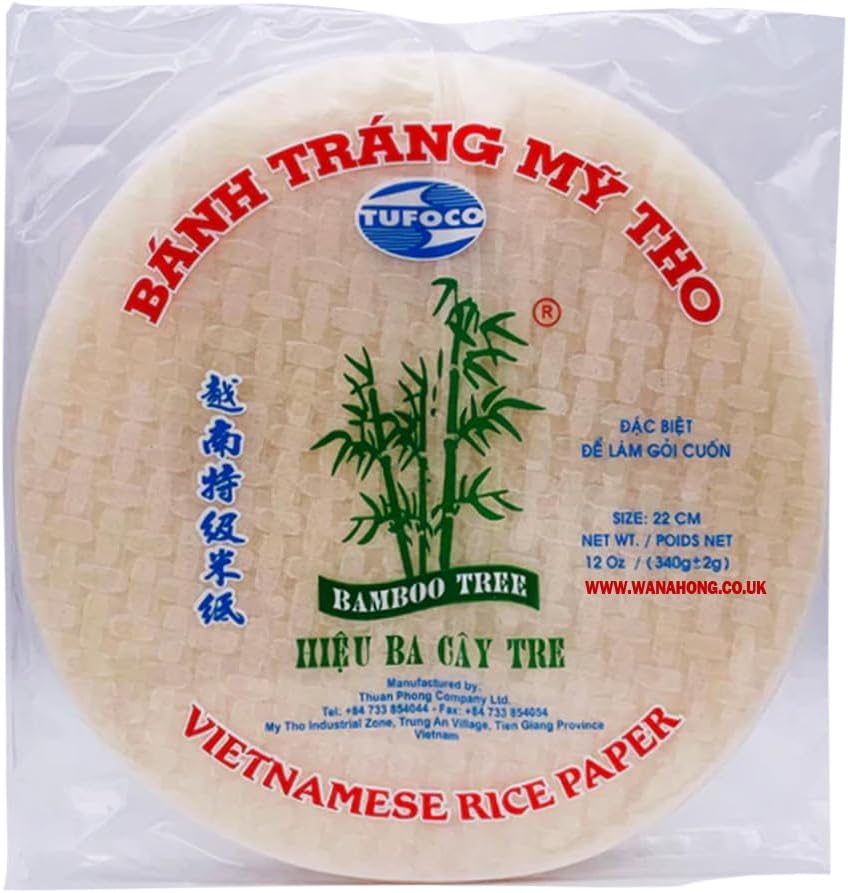 WaNaHong Vietnamese Rice Paper | Great for Spring Roll Summer Roll | Gluten Free, Vegan, and Low Calorie (22cm)