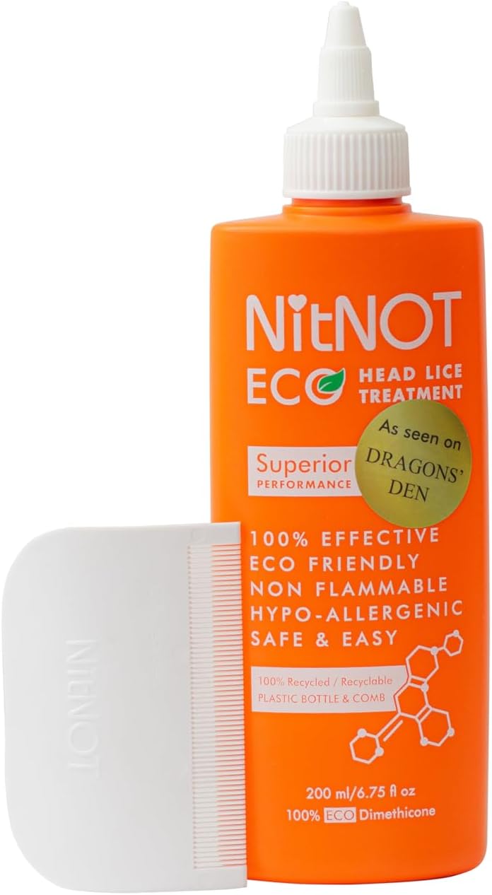 NitNOT Headlice Treatment As Seen On Dragons Den100% Effective Kills All Head Lice and Eggs. Premium Nit Treatment Lotion(200ml). Lice Treatment Extra Defence for All Hair, for Children and Adults.