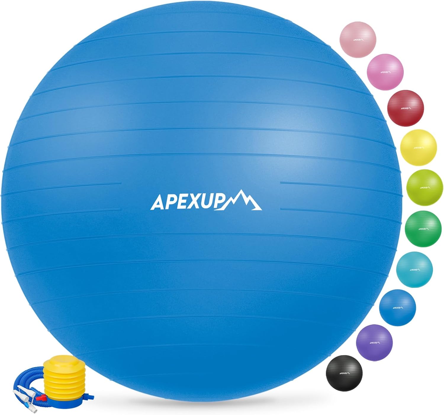 APEXUP Yoga & Pilates Ball - Anti Slip Heavy Duty Gym Ball for Fitness, Balance & Core Workout