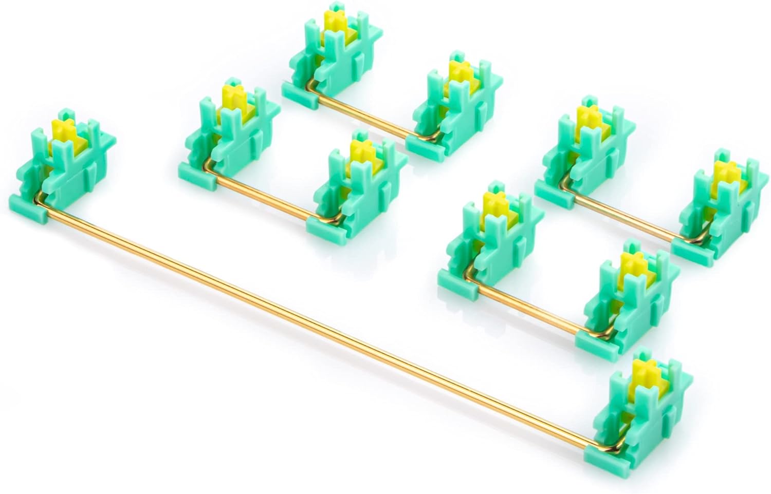Snap-in Stabilizers Plate Mounted Mechanical Keyboard Customized Repair Plate Stabilizer 2U/6.25U Stabilizers for Mechanical Keyboard (Green+Lemoncolor)