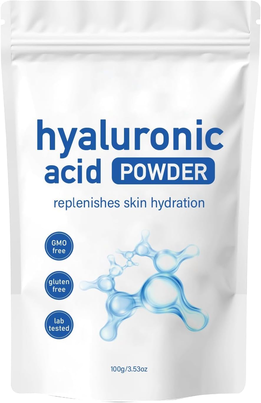 DEJIN Hydrating Hyaluronic Acid Powder for Daily Skincare, 100g - Low Molecular Weight, Water Soluble for Skin Moisture & DIY Facial Serum